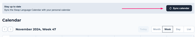 Sync calendar image 1 - click sync calendar button
