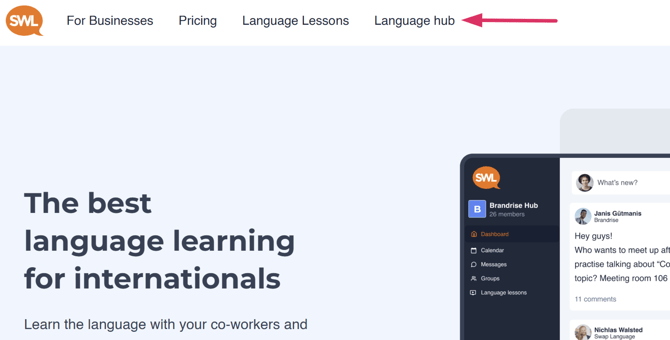 Communicate image 1 - enter language hub