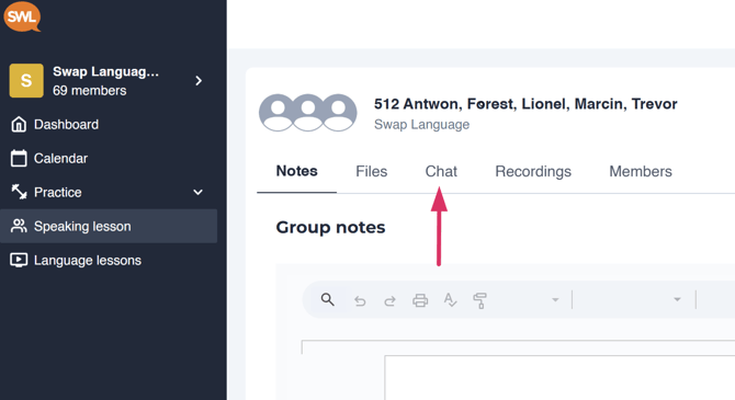Communicate image 3 - Enter group chat click chat